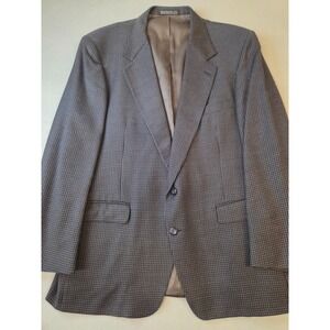 Southampton Nordstrom 46L Wool Houndstooth Blazer Jacket Gray Mens Classic USA